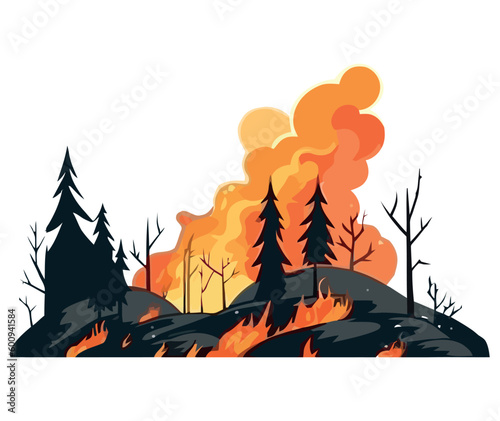 forests burning design