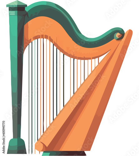 wooden harp illustration