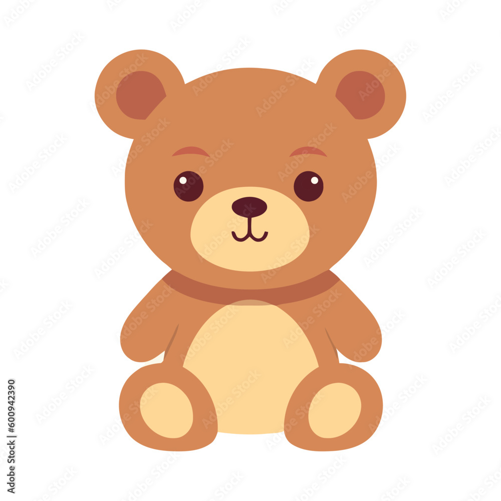 Smiling child sitting with cute teddy bear