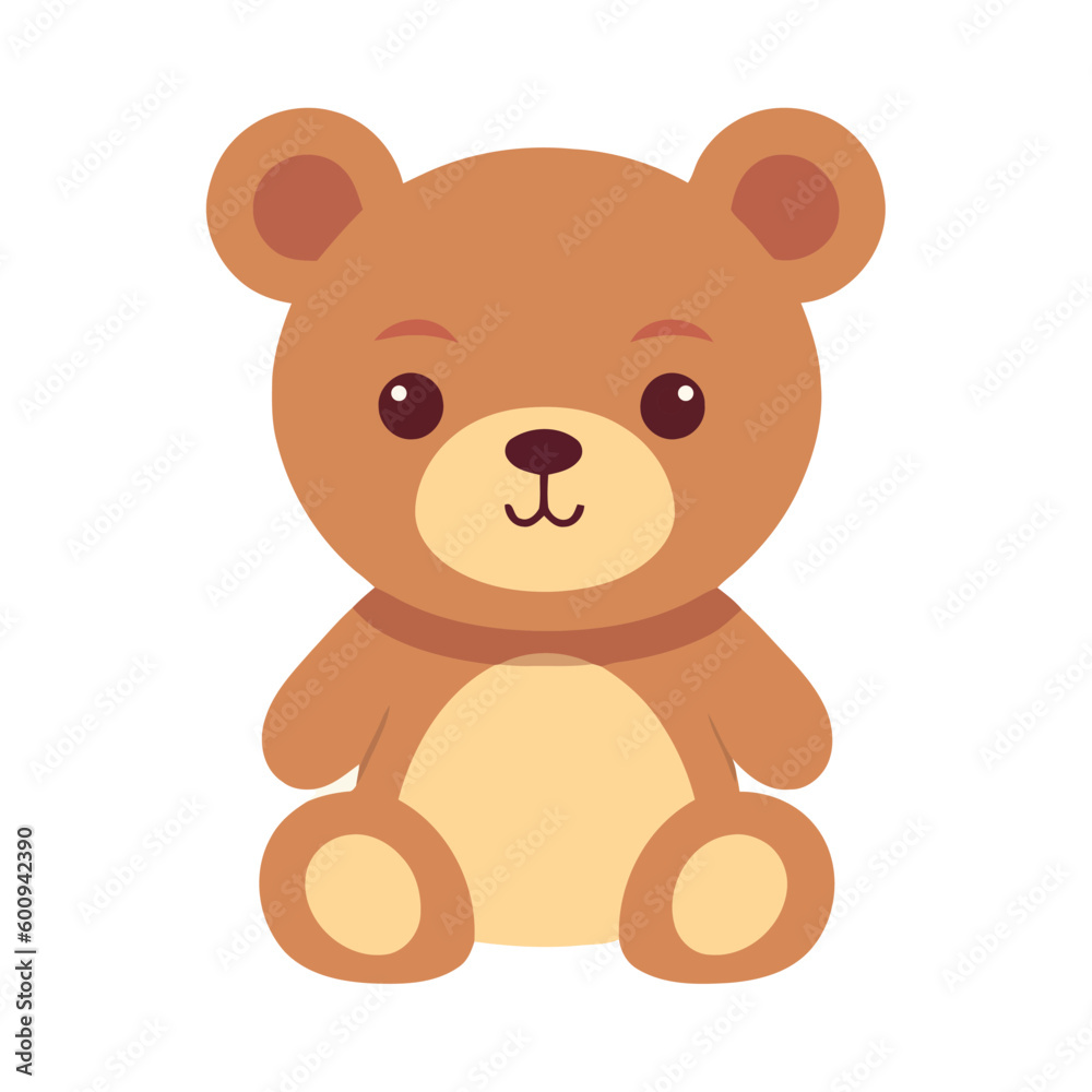 Smiling child sitting with cute teddy bear Smiling child sitting with cute teddy bear