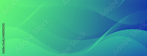 Abstract Green Fluid Banner Template. Modern background design. gradient color. Dynamic Waves. Liquid shapes composition. Fit for banners