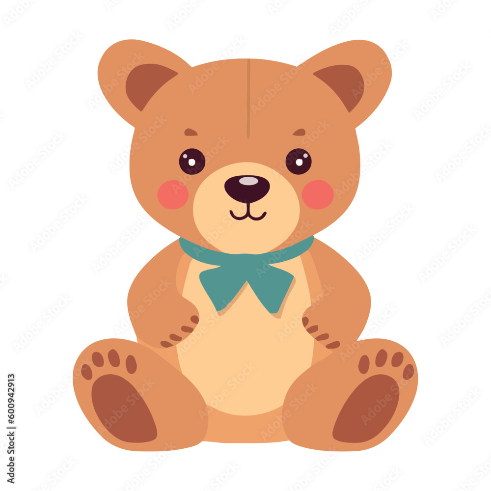 Cute teddy bear toy sitting on white background Cute teddy bear toy sitting on white background