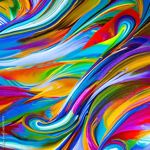 A close-up of a vividly colored abstract painting2, Generative AI