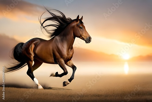 horse in sunset © Mahrowou