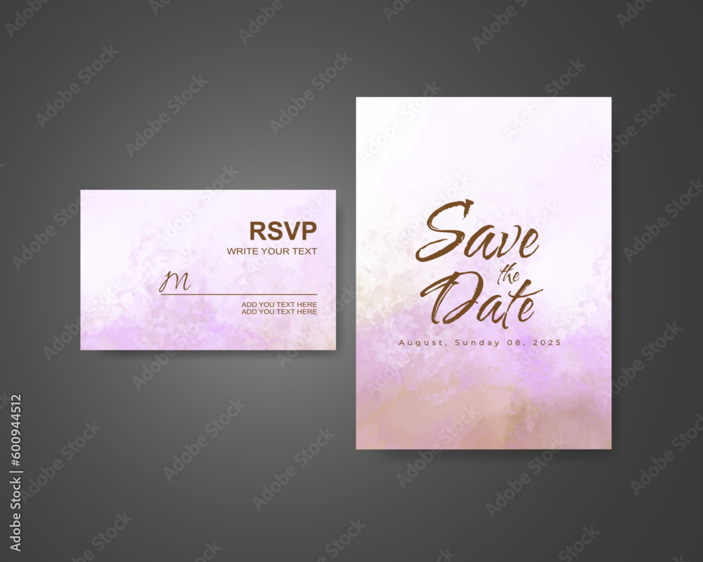 Wedding invitation with abstract watercolor background Wedding invitation with abstract watercolor background