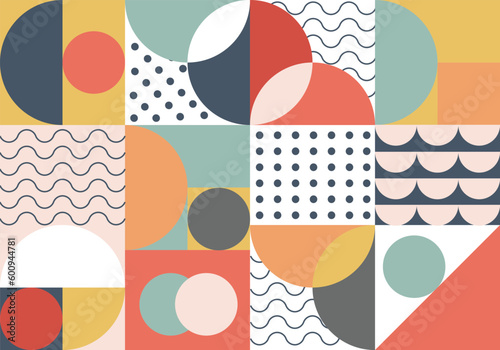 Colorful geometric background template banner and Memphis Design with Modern unique shape