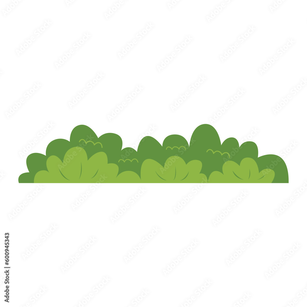 Green Grass Plant Flat Illustration