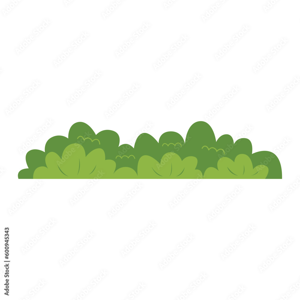 Fototapeta premium Green Grass Plant Flat Illustration