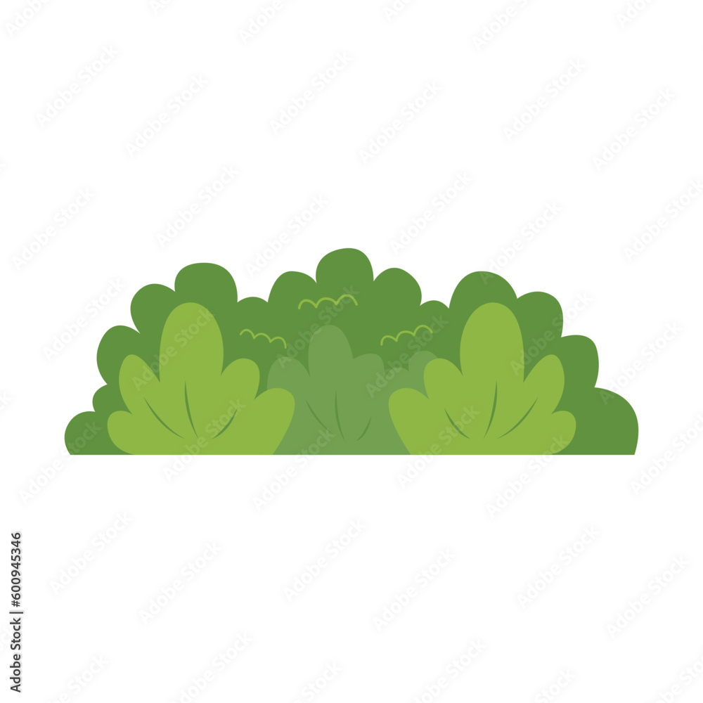 Green Grass Plant Flat Illustration
