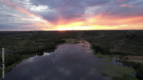 Aerial footage of Chinaman Ck Dam Cloncurry Queensland Australia photo