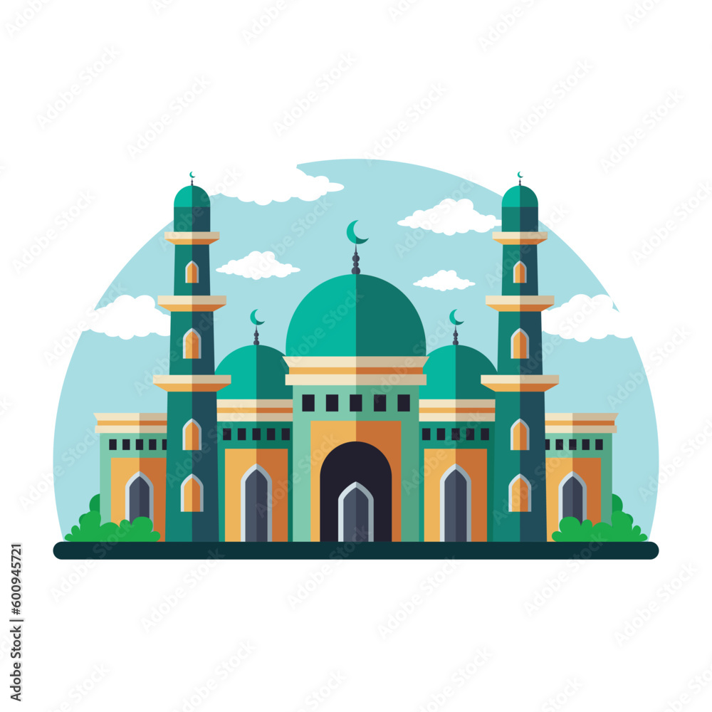 Islamic Mosque Illustration Flat style Design