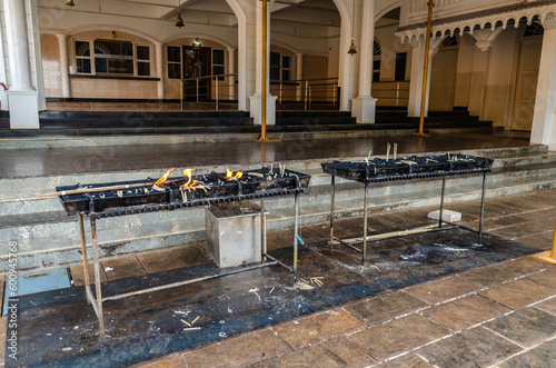 Candle stand at St. Lawrence minor basilica at Attur, Karkala, India photo