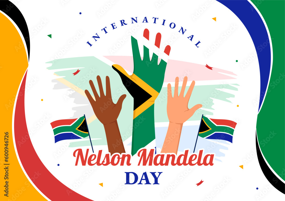 Poster Happy Nelson Mandela International Day Vector Illustration on 18 ...