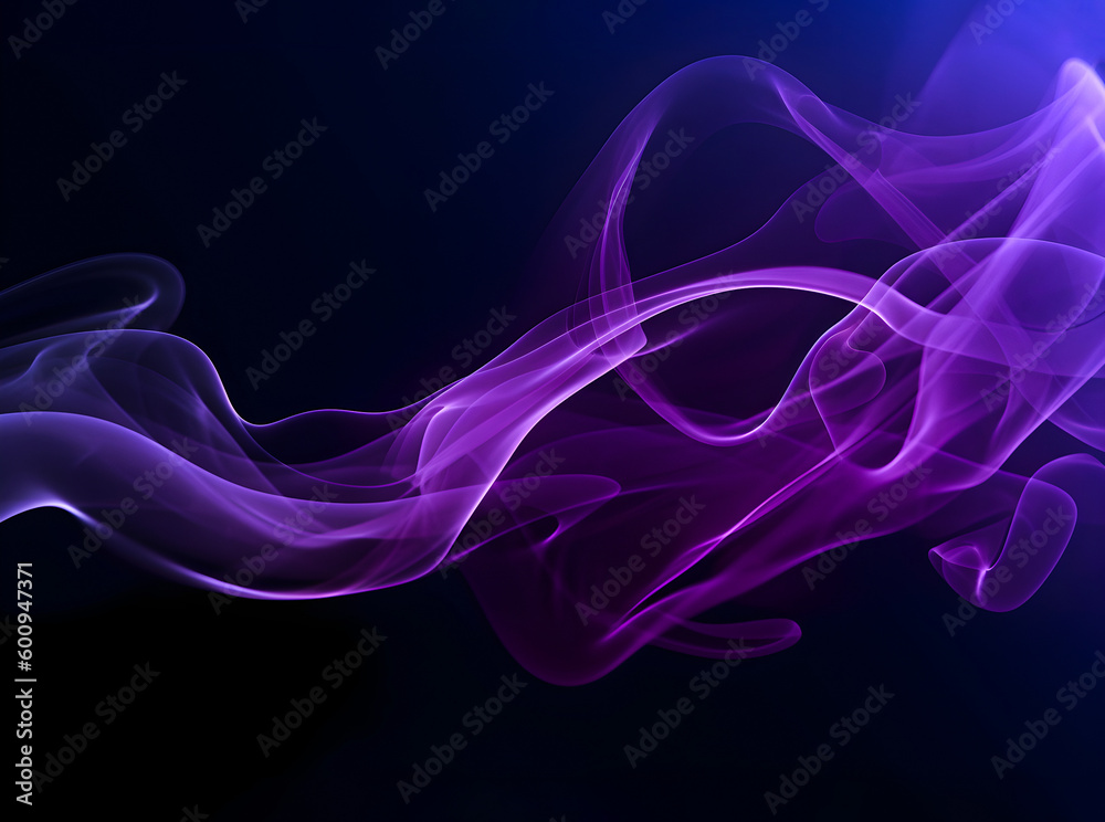 Fototapeta premium A purple smoke on a black background. Purple smoke texture background. Generative AI