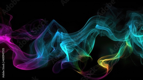 Neon smoke, a virtual reality world with Neon 3d Abstract Landscape inside Metaverse world with glowing neon light and glow