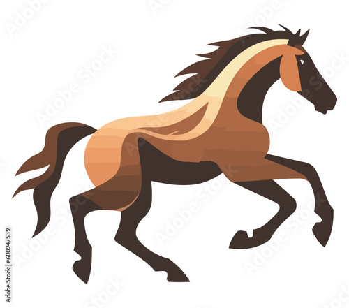 Running stallion silhouette symbol of freedom