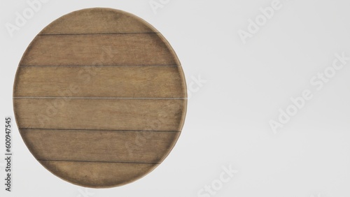 wooden lid isolated on white background.