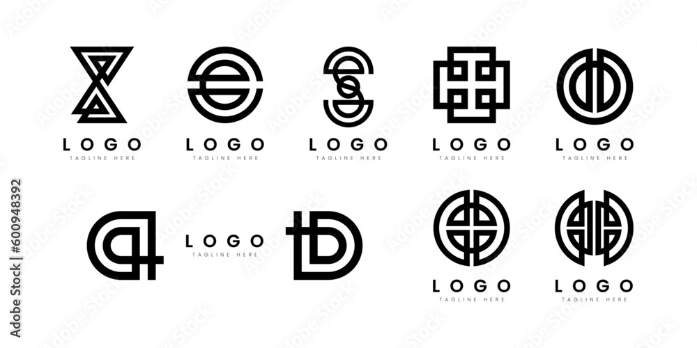 modern and minimal abstract logo, thick line and geometric form logo for branding and company modern and minimal abstract logo, thick line and geometric form logo for branding and company