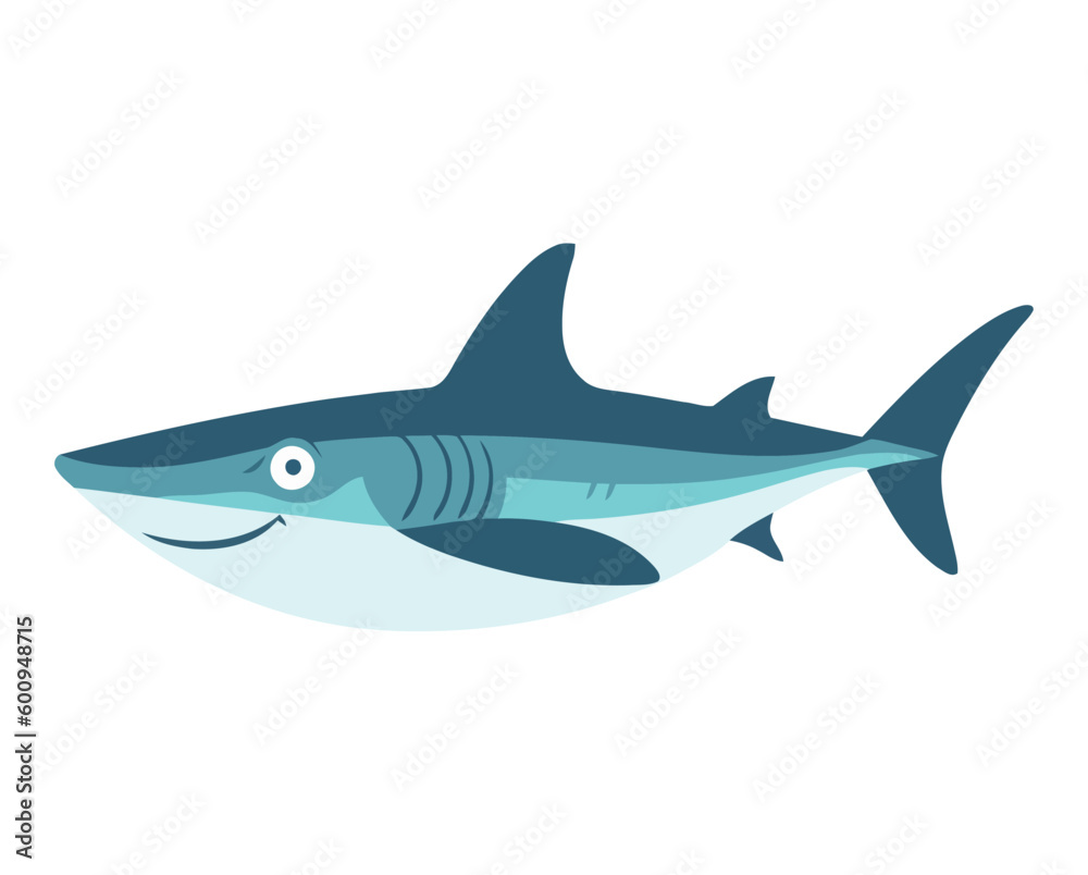 Obraz premium Swimming shark mascot