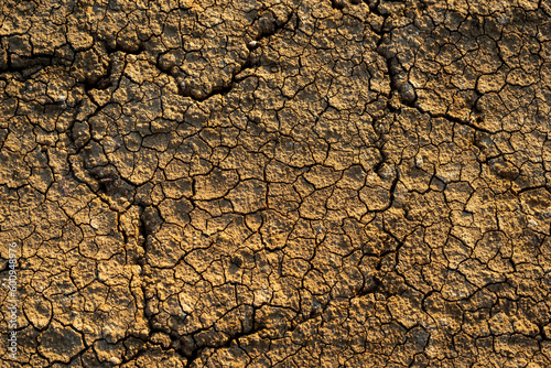 Global warming Dry cracks in the land Drought surface Climate changes the soil.