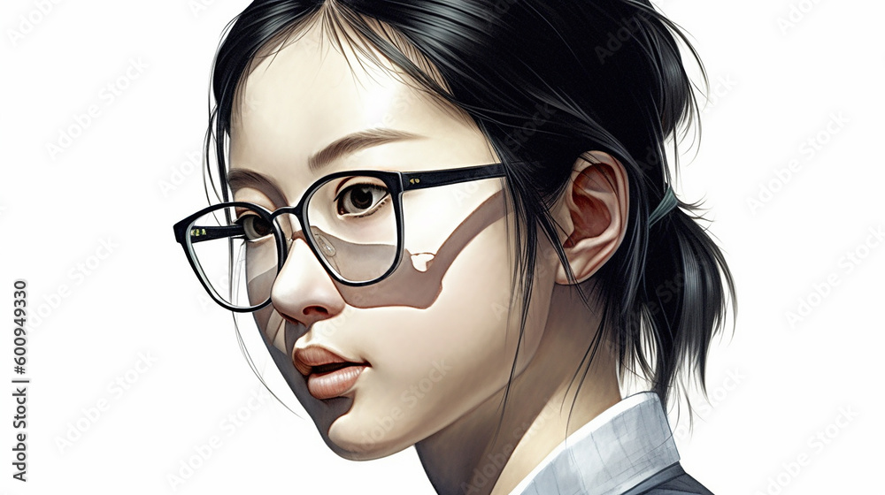 メガネをかけた女子学生,female student wearing glasses(generative ai) メガネをかけた女子学生,female student wearing glasses(generative ai)