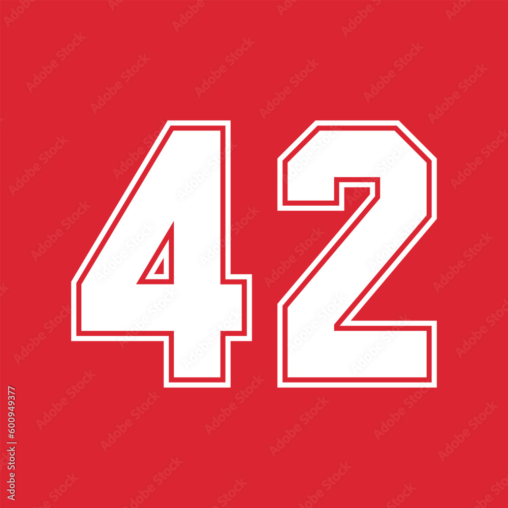 Basketball and Baseball Sport Numbers 42 Basketball and Baseball Sport Numbers 42