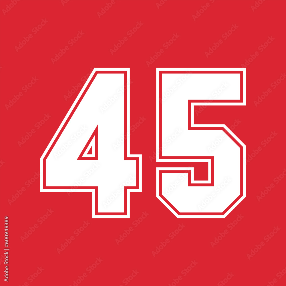 Obraz premium Basketball and Baseball Sport Numbers 45