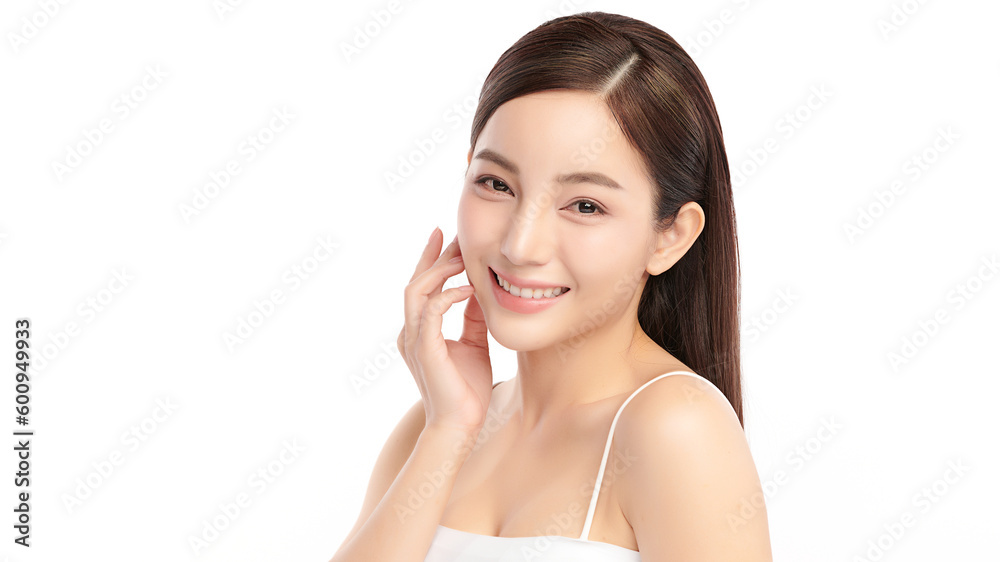 Beautiful young asian woman with clean fresh skin on white background, Face care, Facial treatment, Cosmetology, beauty and spa, Asian women portrait. Beautiful young asian woman with clean fresh skin on white background, Face care, Facial treatment, Cosmetology, beauty and spa, Asian women portrait.