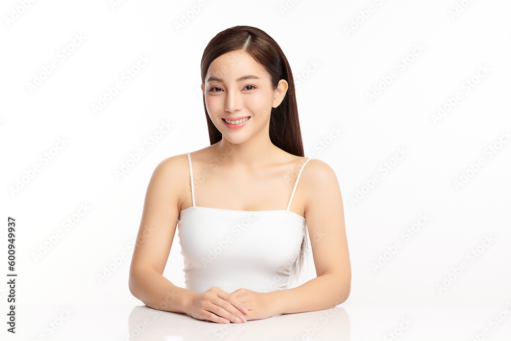 Beautiful young asian woman with clean fresh skin on white background, Face care, Facial treatment, Cosmetology, beauty and spa, Asian women portrait. Beautiful young asian woman with clean fresh skin on white background, Face care, Facial treatment, Cosmetology, beauty and spa, Asian women portrait.