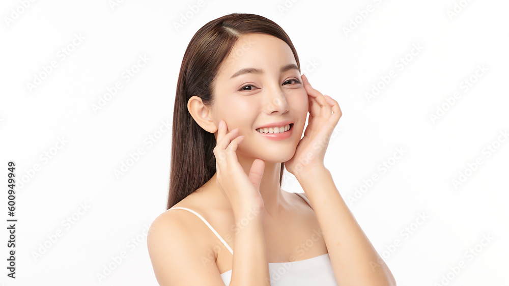 Beautiful young asian woman with clean fresh skin on white background, Face care, Facial treatment, Cosmetology, beauty and spa, Asian women portrait. Beautiful young asian woman with clean fresh skin on white background, Face care, Facial treatment, Cosmetology, beauty and spa, Asian women portrait.