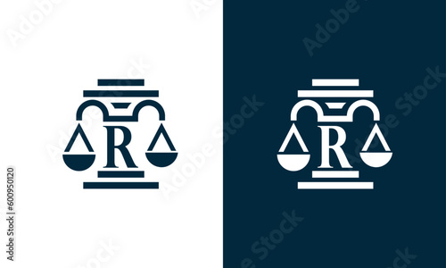 'R' letter law firm logo design.