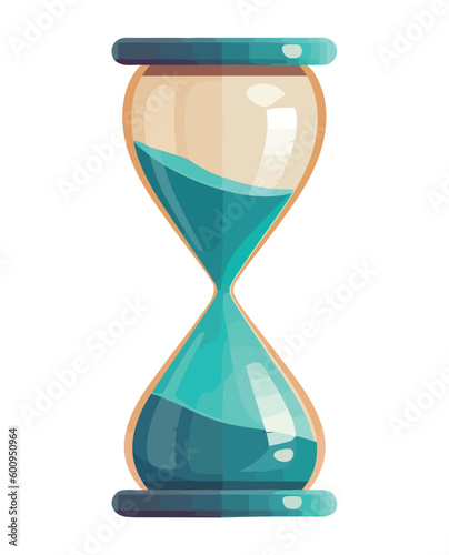 Sand flowing through hourglass