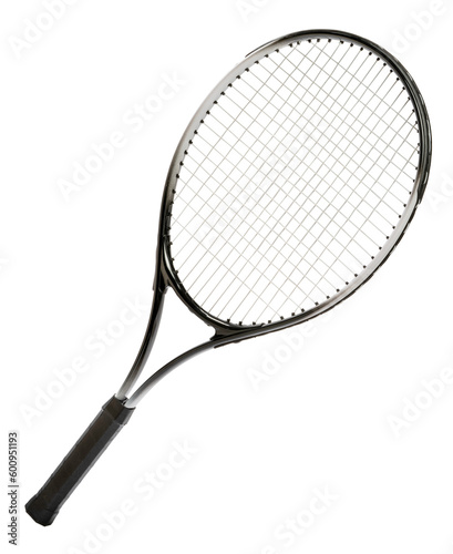 Tennis racket isolated on white background, Tennis racket sports equipment on white PNG file. photo