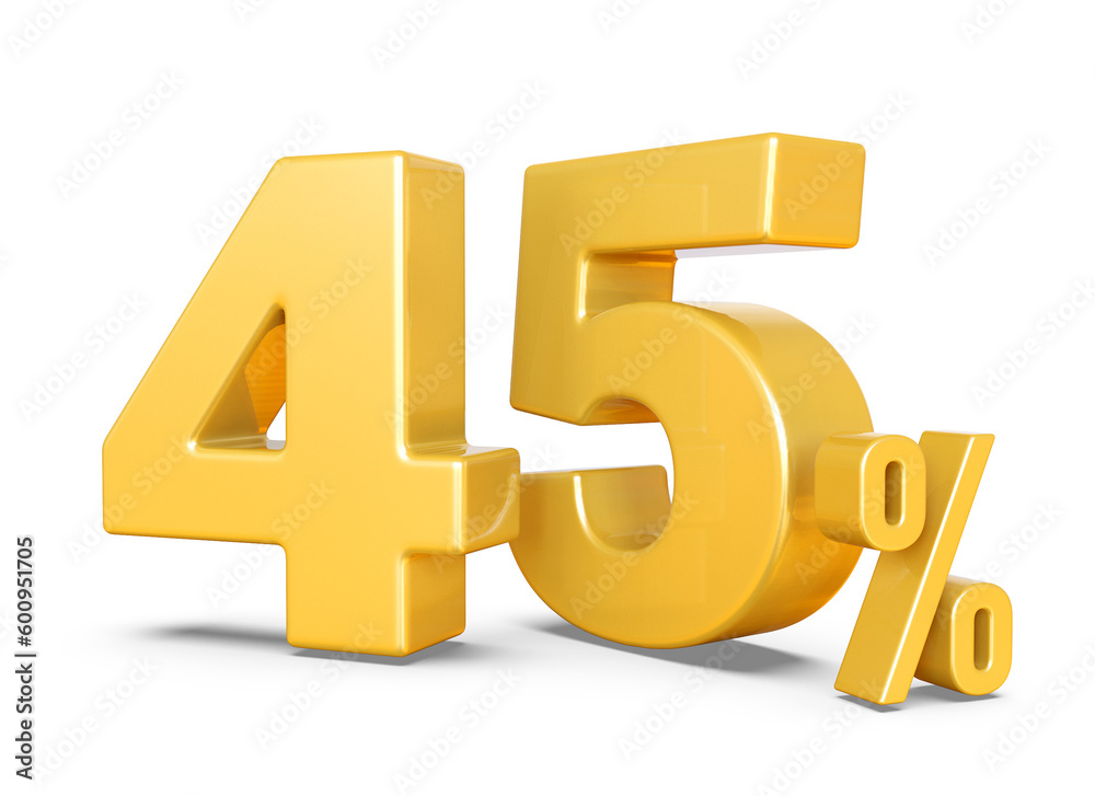 45 Percent  Discount Sale Off  Gold Number 