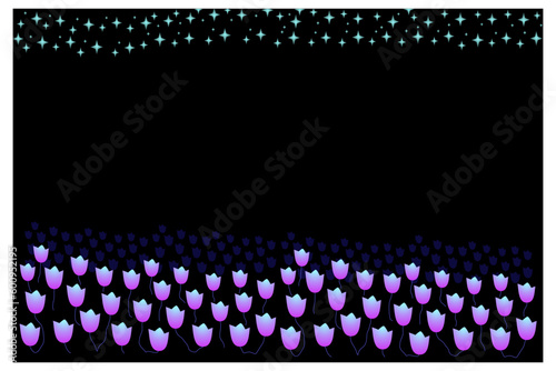 abstract flower pattern with black background