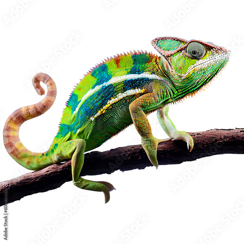 chameleon isolated on white. Generative Ai