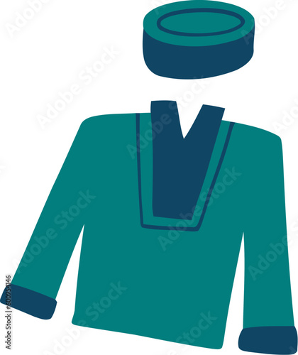 Islamic Prayer Clothes Flat Hand Drawn Illustration