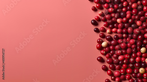 Ripe cranberry mockup and copy space with a gradient background  generative AI