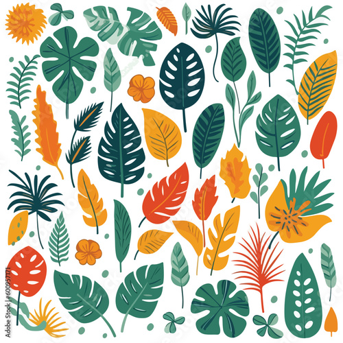 leaf pattern illustration green vector background decoration nature seamless texture design