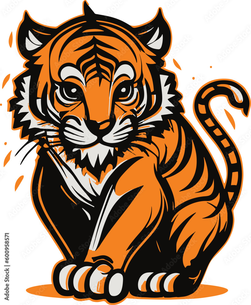 A Tiger Cute vector logo vector art A Tiger Cute vector logo vector art