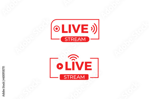 Live streaming button. live stream icon. 