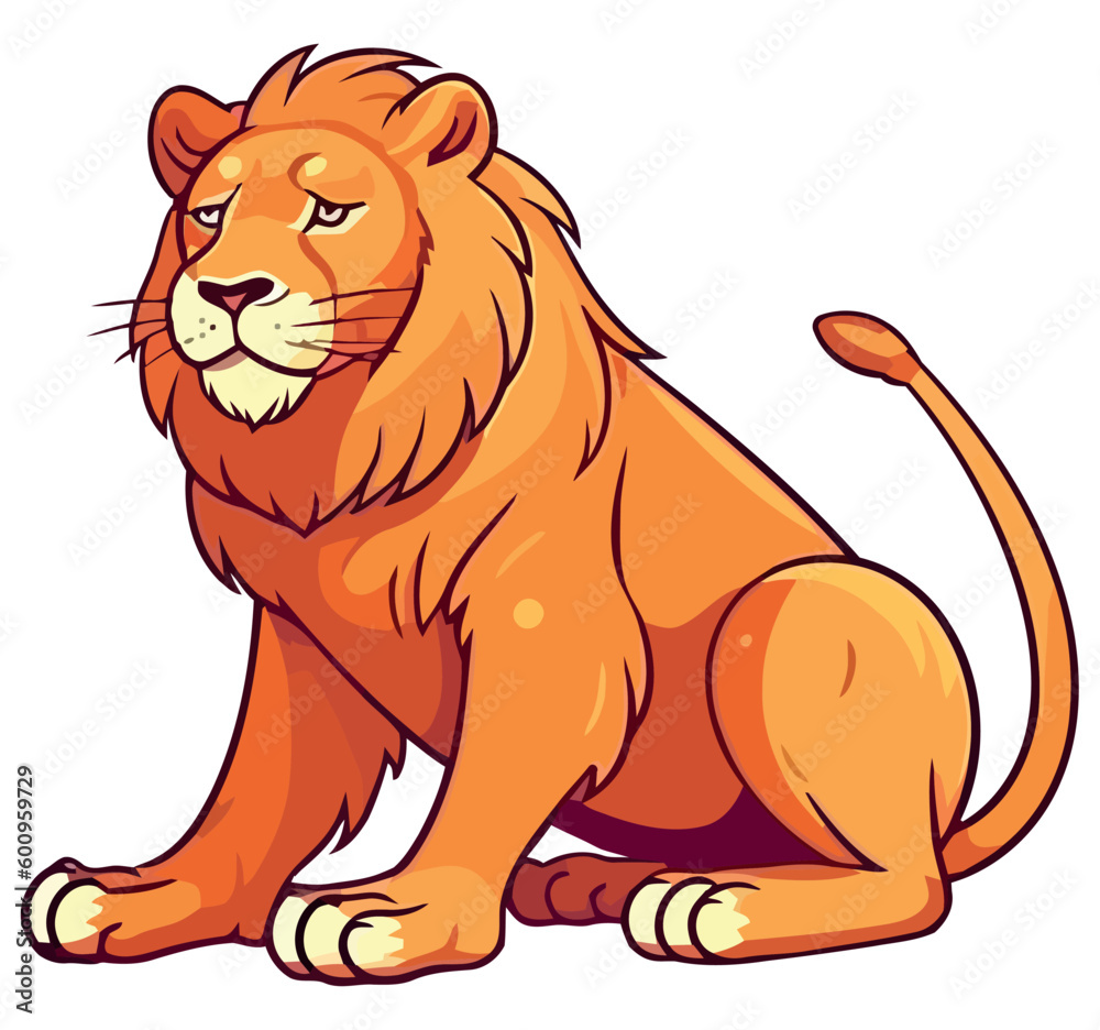 Obraz premium Smiling lion sitting