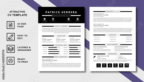 professional resume template 2023 (ID: 600959714)