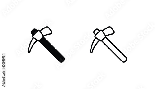 Axe icon design with white background stock illustration