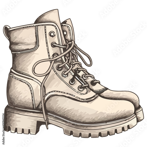 Walking army boots dirty and rugged