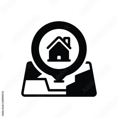 Black solid icon for situated