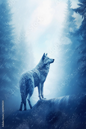 Lonely wild wolf