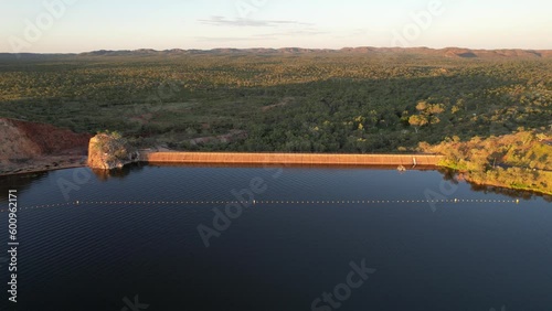 Aerial footage of Lake Moondarra Queensland Australia photo