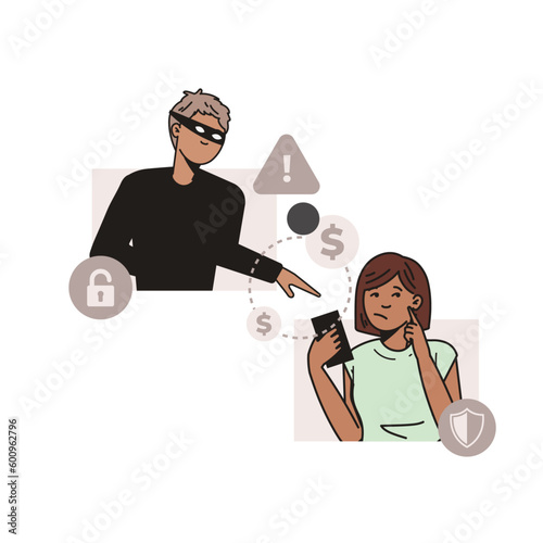 online-scam-stealing-info-money-account-in-flat-illustration.