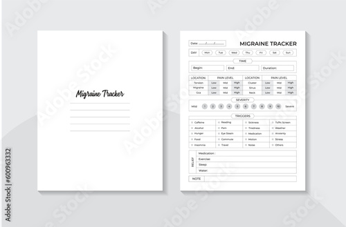 Migraine Tracker Logbook low content - KDP Interior 
